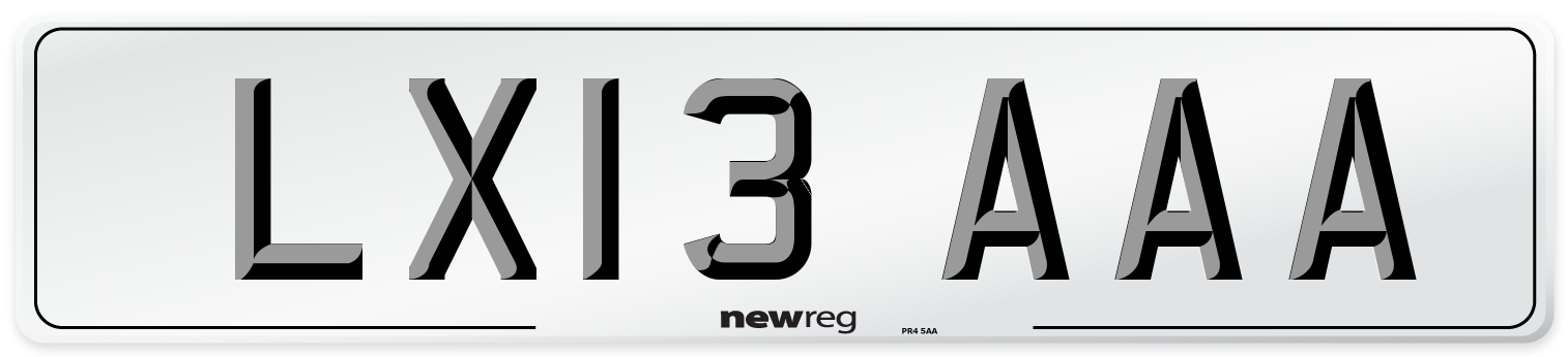 LX13 AAA Number Plate from New Reg